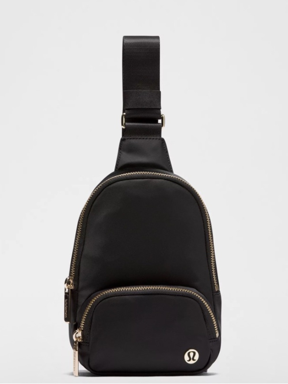 lululemon Everywhere Sling Bag
Small 2L - Black w/ Gold Hardware - RARE